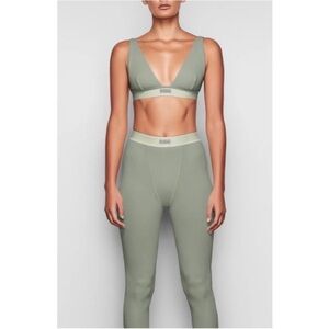 Skims Cotton Rib Leggings - Mineral Sage Green - Size Extra Large XL